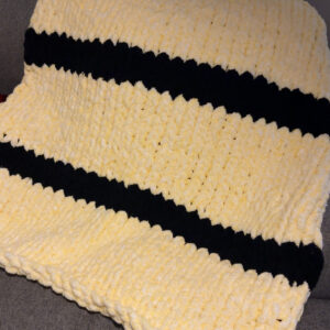 Hand-knitted Solid and Stripe Baby Blanket