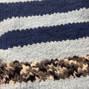 Hand-Knit Blue & Black Throw